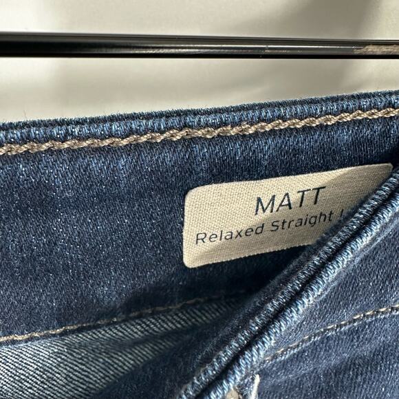 Mavi Matt Relaxed Straight Jeans 30 x 30‎ Stretch Dark Wash - Picture 6 of 14